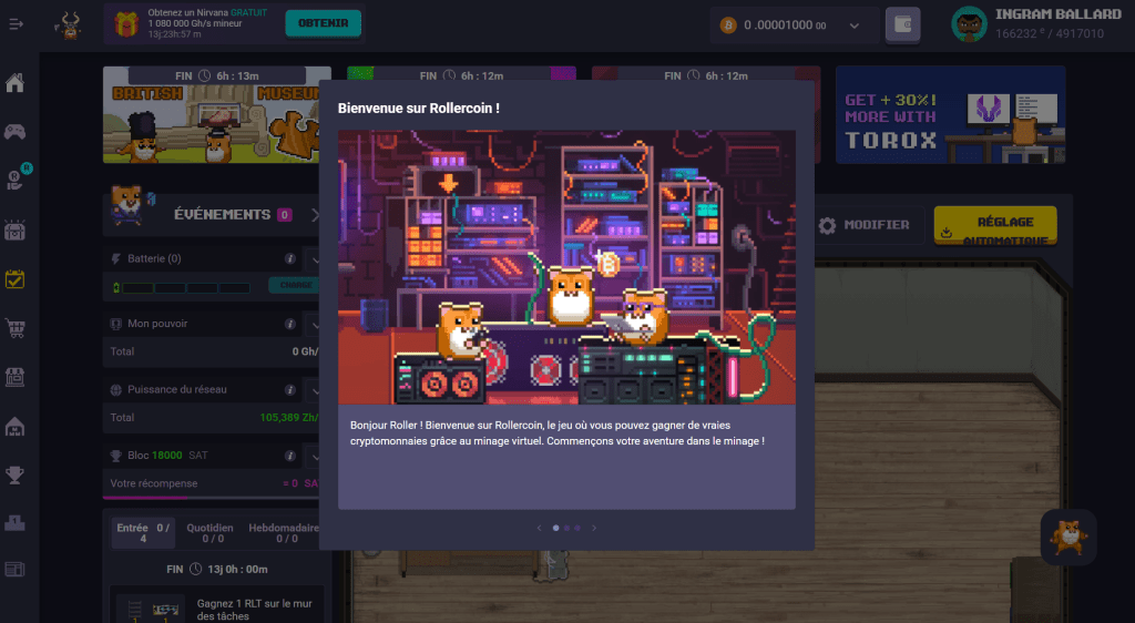 roller coin sur ordinateur